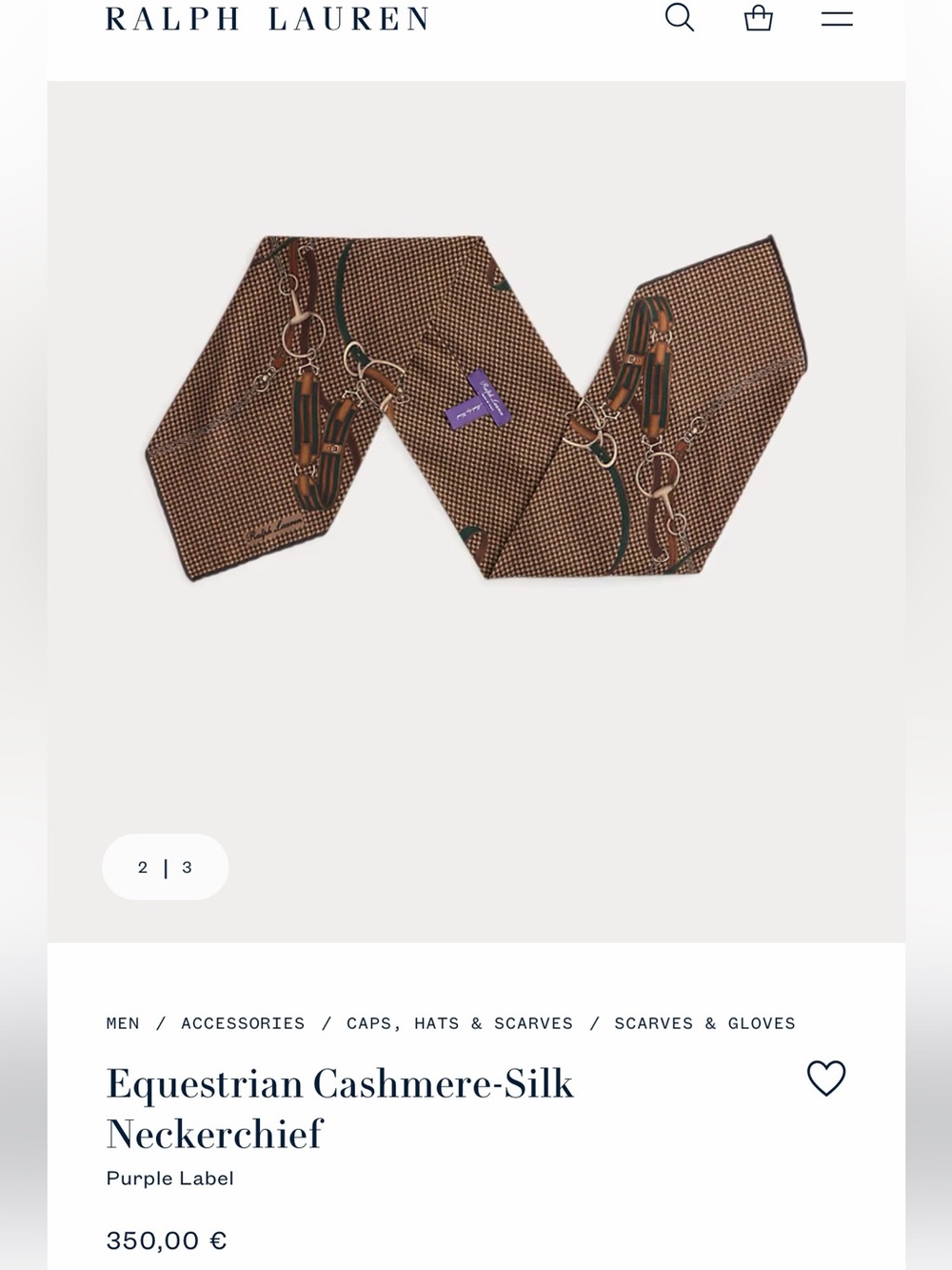 RALPH LAUREN COLLECTION EQUESTRIAN CASHMERE SILK NECKERCHIEF - Picture 8 of 15
